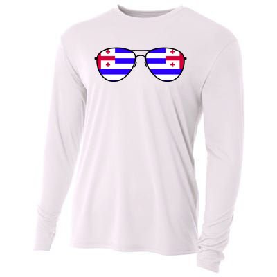 Ajaria Flag Aviator Sunglasses Cooling Performance Long Sleeve Crew