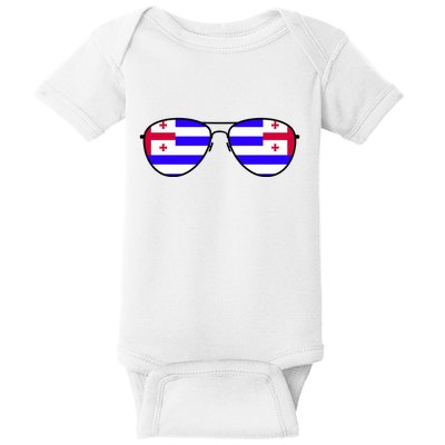 Ajaria Flag Aviator Sunglasses Baby Bodysuit