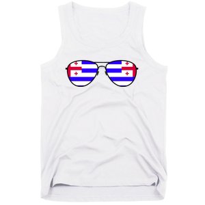 Ajaria Flag Aviator Sunglasses Tank Top