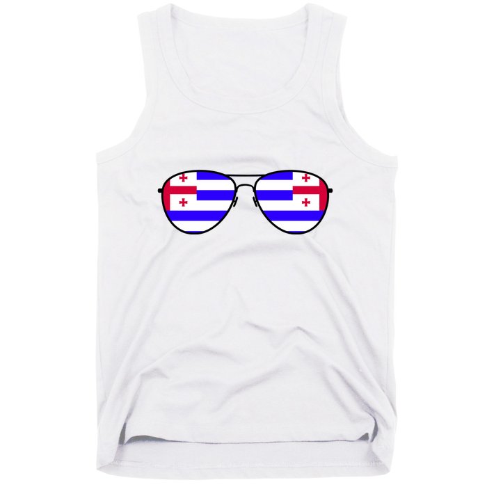Ajaria Flag Aviator Sunglasses Tank Top