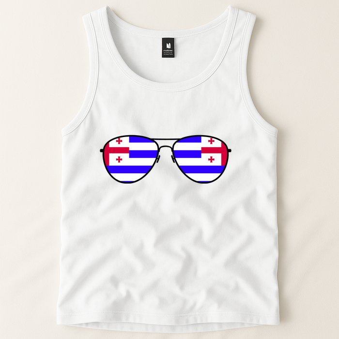 Ajaria Flag Aviator Sunglasses Tank Top