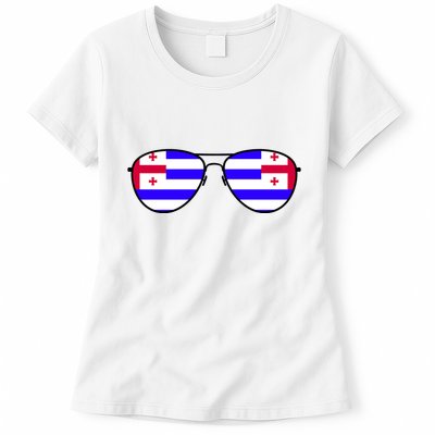 Ajaria Flag Aviator Sunglasses Womens T-Shirt