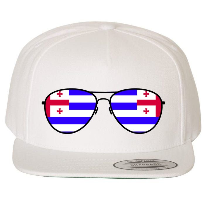 Ajaria Flag Aviator Sunglasses Wool Snapback Cap