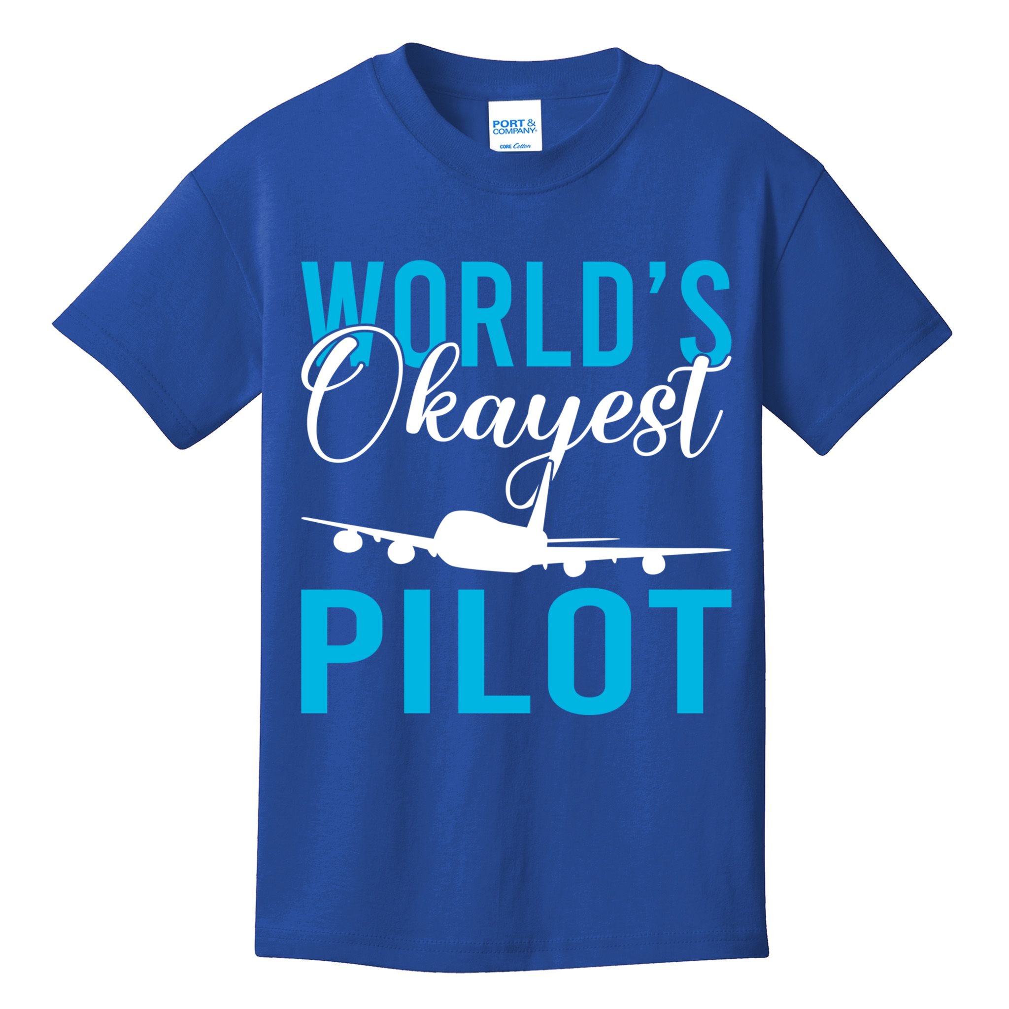 Airplane Flying Aircraft Worlds Okayest Pilot Cute Gift Kids T-Shirt