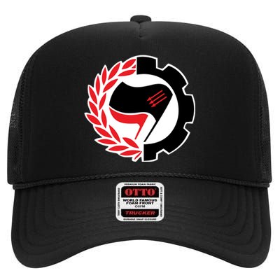 Anti Fascist Action High Crown Mesh Back Trucker Hat