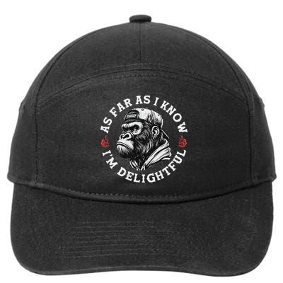 As Far As I Know I'm Delightful Funny Monkey 7-Panel Snapback Hat