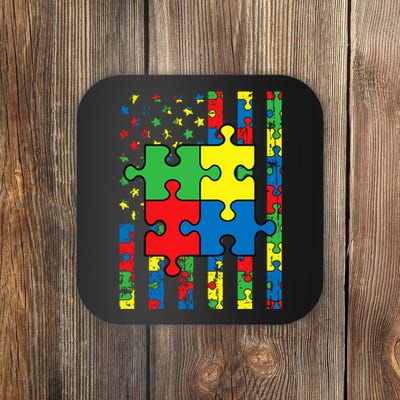 American Flag Autism Awareness Baby Coaster