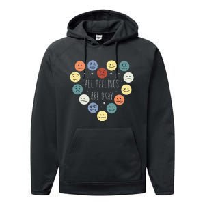 All Feelings Are Okay Mental Health Awareness Month Emotion Performance Fleece Hoodie