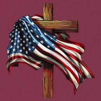 American Flag And Christian Cross Patriotic 4th Of July 16oz Travel Tumbler