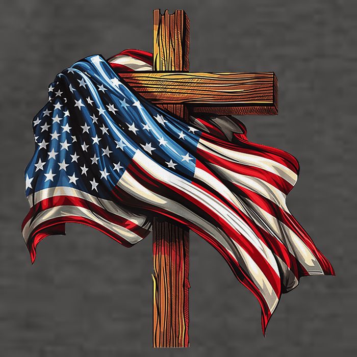 American Flag And Christian Cross Patriotic 4th Of July Vector Backpack