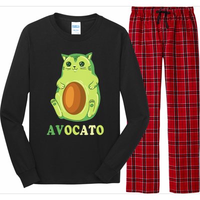 Avocato Funny Avocado Lover Cat Gifts Long Sleeve Pajama Set