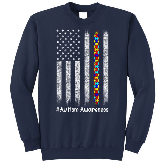 American Flag Autism Awareness Gift Sweatshirt