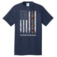 American Flag Autism Awareness Gift Tall T-Shirt