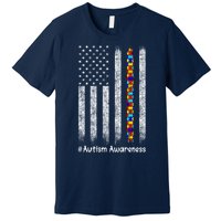 American Flag Autism Awareness Gift Premium T-Shirt