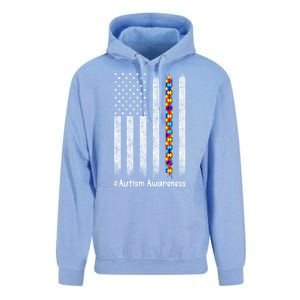 American Flag Autism Awareness Gift Unisex Surf Hoodie