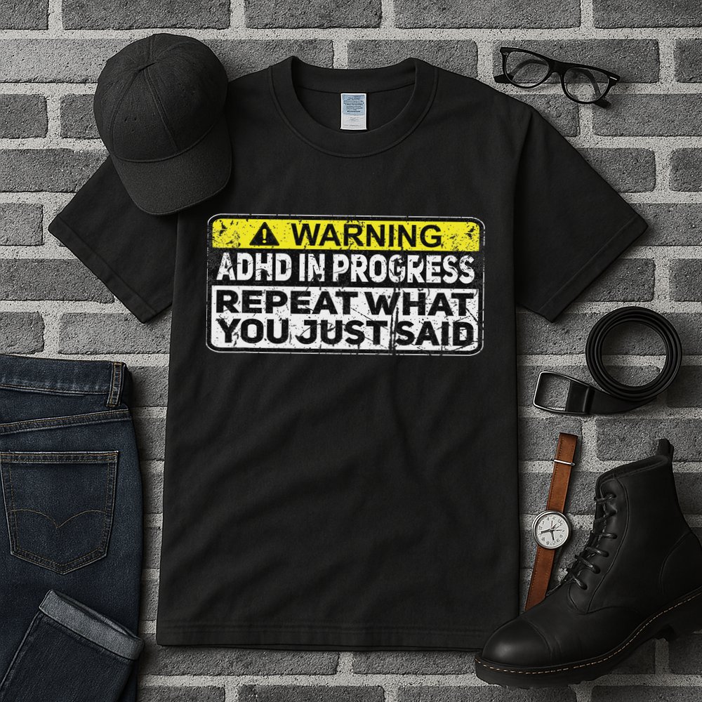 Adhd Funny Adhd In Progress Repeat What You Just Said Tall T-Shirt