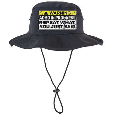 Adhd Funny Adhd In Progress Repeat What You Just Said Bucket Hat