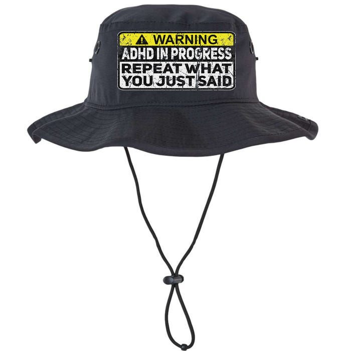 Adhd Funny Adhd In Progress Repeat What You Just Said Bucket Hat