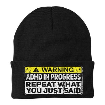 Adhd Funny Adhd In Progress Repeat What You Just Said Beanie