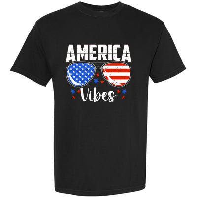 American Flag America Vibes 4th Of July Gift Garment-Dyed Heavyweight T-Shirt