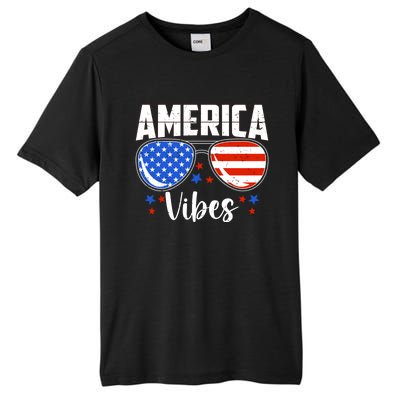 American Flag America Vibes 4th Of July Gift Tall Fusion ChromaSoft Performance T-Shirt