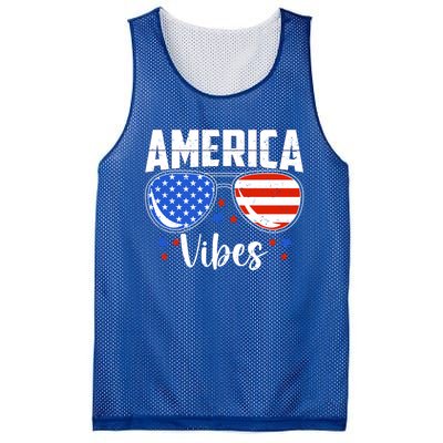 American Flag America Vibes 4th Of July Gift Mesh Reversible Basketball Jersey Tank