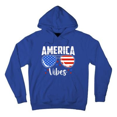 American Flag America Vibes 4th Of July Gift Tall Hoodie