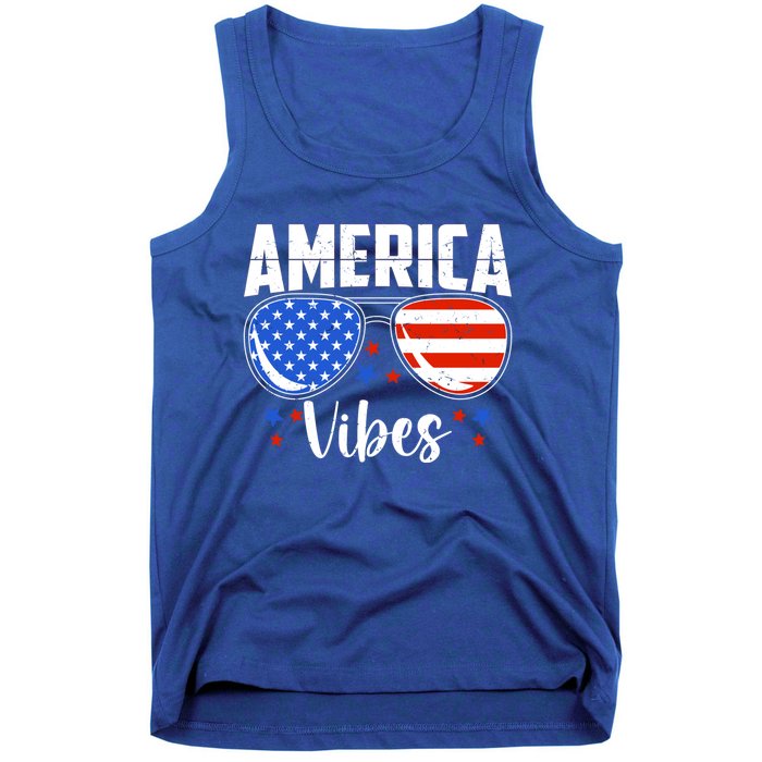 American Flag America Vibes 4th Of July Gift Tank Top