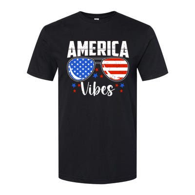 American Flag America Vibes 4th Of July Gift Softstyle® CVC T-Shirt