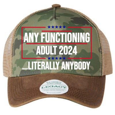 Any Functioning Adult 2024 Literally Anybody Funny Election Legacy Tie Dye Trucker Hat