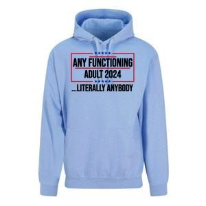 Any Functioning Adult 2024 Literally Anybody Funny Election Unisex Surf Hoodie