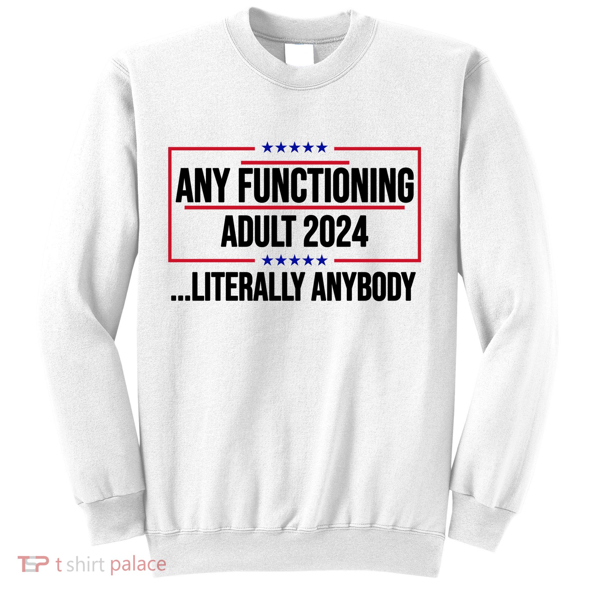 Any Functioning Adult 2024 Literally Anybody Funny Election Sweatshirt