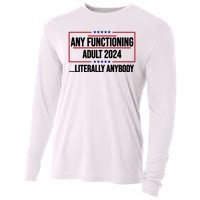 Any Functioning Adult 2024 Literally Anybody Funny Election Cooling Performance Long Sleeve Crew