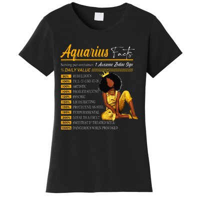 Aquarius Facts Awesome Zodiac Sign Horoscope Birthday Women's T-Shirt