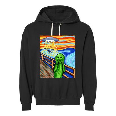 Alien Funny Alien Alien Lover UFO Garment-Dyed Fleece Hoodie