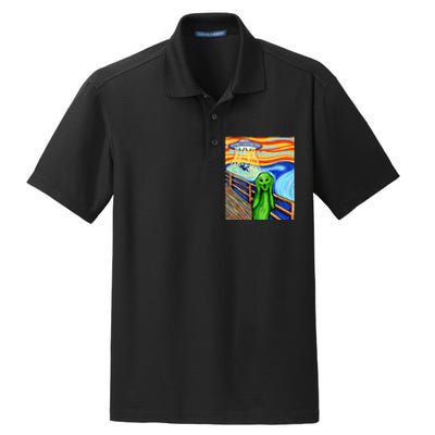 Alien Funny Alien Alien Lover UFO Dry Zone Grid Polo