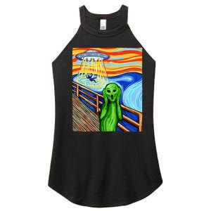 Alien Funny Alien Alien Lover UFO Women's Perfect Tri Rocker Tank