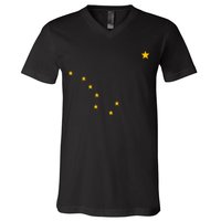 Alaskan Flag | Alaska Pride Northern Lights Big Dipper Polaris V-Neck T-Shirt