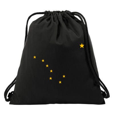Alaskan Flag | Alaska Pride Northern Lights Big Dipper Polaris Drawstring Bag