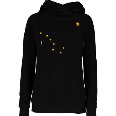 Alaskan Flag | Alaska Pride Northern Lights Big Dipper Polaris Womens Funnel Neck Pullover Hood