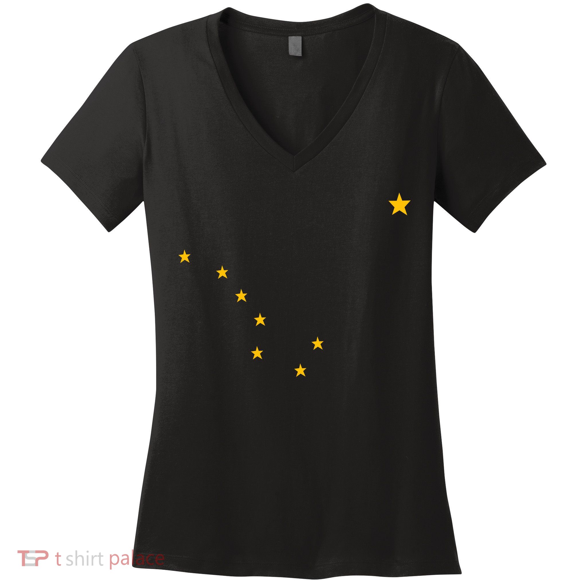 Alaskan Flag | Alaska Pride Northern Lights Big Dipper Polaris Women's V-Neck T-Shirt
