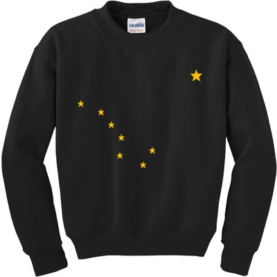Alaskan Flag | Alaska Pride Northern Lights Big Dipper Polaris Kids Sweatshirt