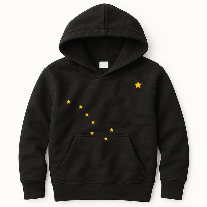 Alaskan Flag | Alaska Pride Northern Lights Big Dipper Polaris Kids Hoodie