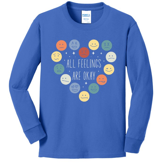 All Feelings Are Okay Mental Health Awareness Month Emotion Kids Long Sleeve Shirt