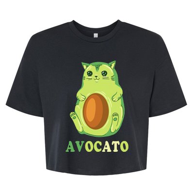 Avocato Funny Avocado Lover Cat Gifts Bella+Canvas Jersey Crop Tee