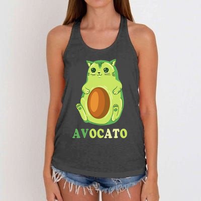 Avocato Funny Avocado Lover Cat Gifts Women's Knotted Racerback Tank