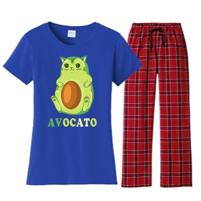 Avocato Funny Avocado Lover Cat Gifts Women's Flannel Pajama Set