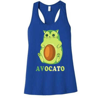 Avocato Funny Avocado Lover Cat Gifts Women's Racerback Tank