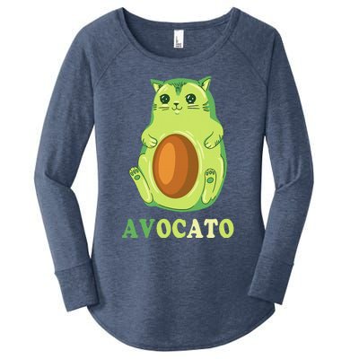 Avocato Funny Avocado Lover Cat Gifts Women's Perfect Tri Tunic Long Sleeve Shirt