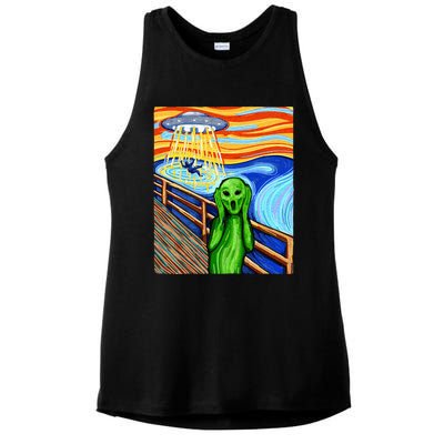 Alien Funny Alien Alien Lover UFO Ladies PosiCharge Tri-Blend Wicking Tank